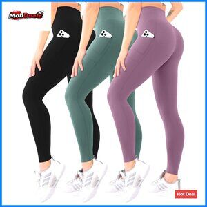 High Waisted Leggings with Pockets Soft Active Tummy Control Yoga Pants